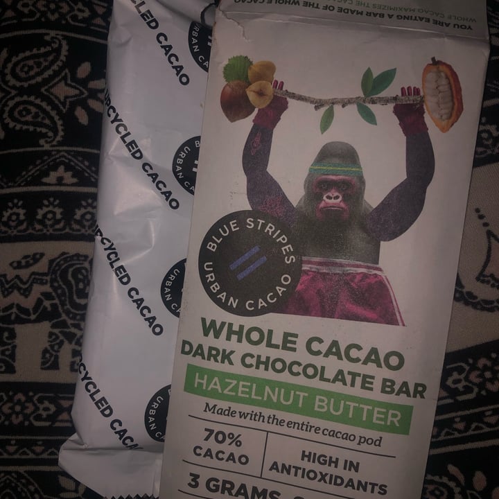review photo of Blue Stripes Urban Cacao Chocolate covered whole cacao beans, Hazelnut butter shared by @happyveganmomma on 14 Dec 2022 - review