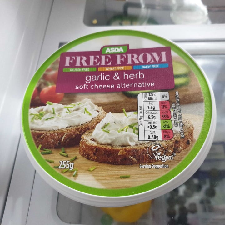 photo of ASDA Garlic & Herb Soft Cheese Alternative 255g shared by @frankelberry on  20 Apr 2020 - review
