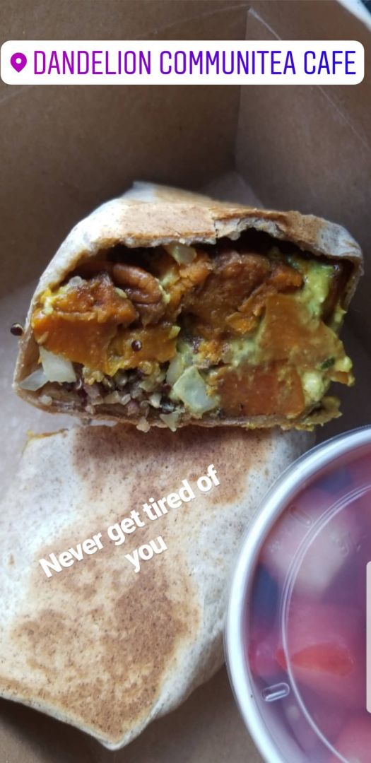 review photo of Dandelion Communitea Cafe Sweet potato burrito shared by @asukasana on 14 Jun 2018 - review