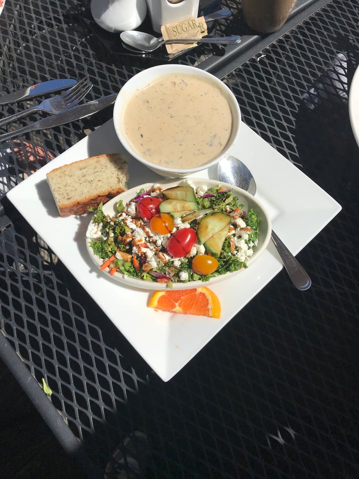 photo of Dayliner Cafe Mushroom soup and micro green salad shared by @mrmrsbrooks on  03 May 2018 - review
