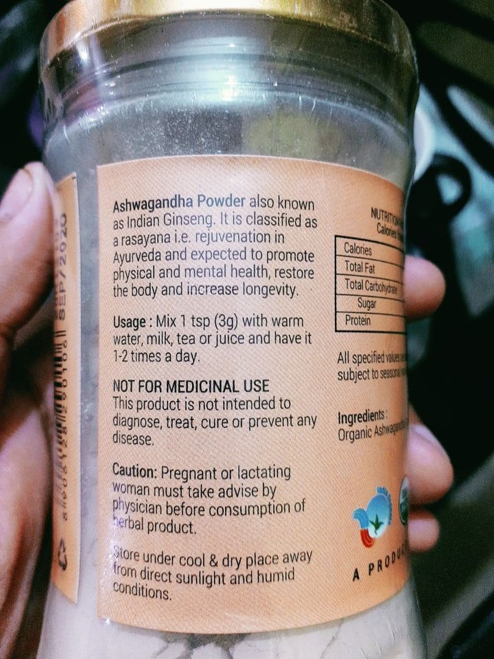 photo of Organic Trend Indian Ginseng (Ashwagandha Powder) shared by @drupasanadatta on  03 Nov 2020 - review