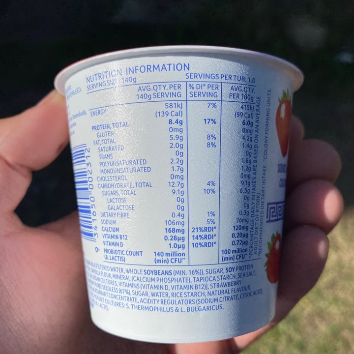 review photo of Vitasoy Greek Style Soy Yogurt Hint of Strawberry shared by @earthling-joel on 01 Sep 2022 - review