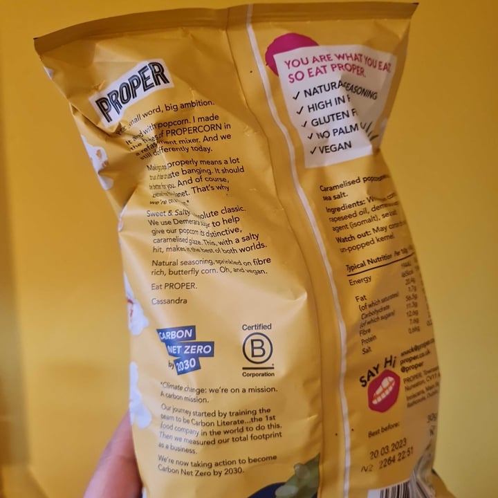 photo of Proper Corn Sweet & Salty Popcorn shared by @lopsey on  07 Nov 2022 - review