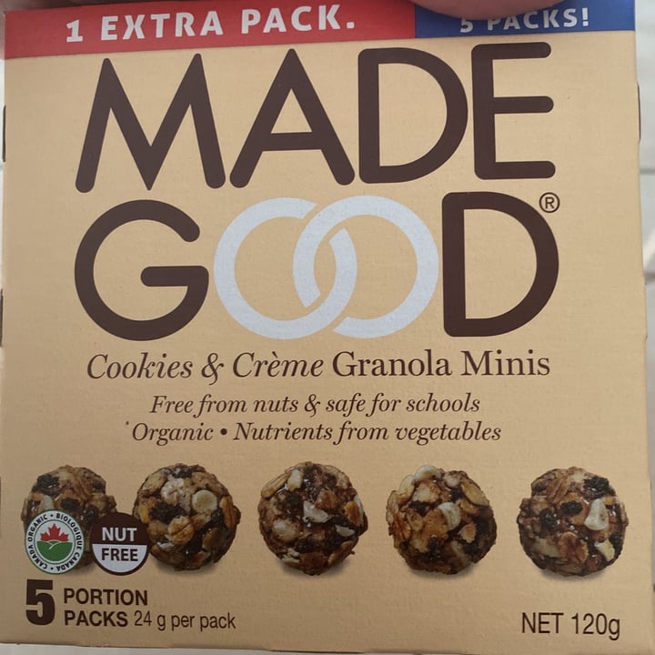 photo of Made Good Cookie And Cream Granola Balls shared by @b3craw on  13 Jun 2021 - review