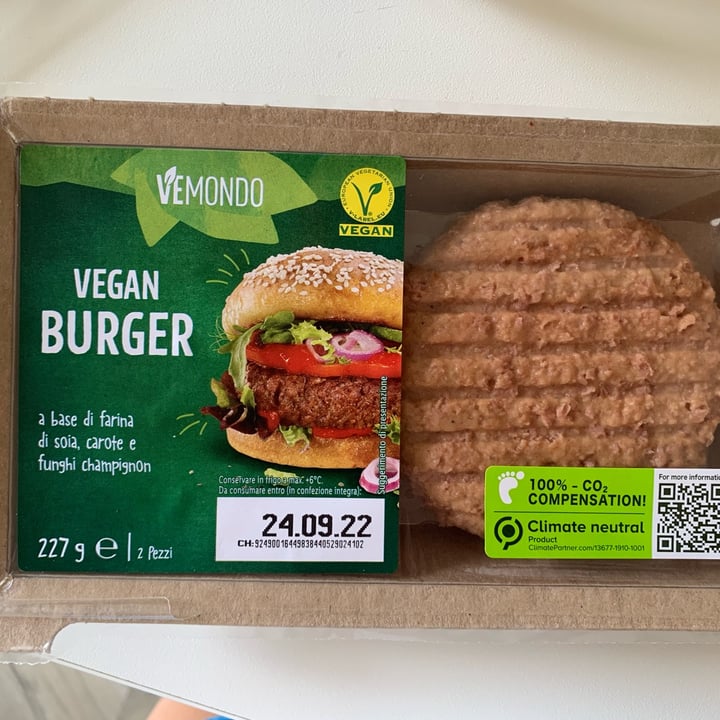 photo of Vemondo Vegan Burger shared by @ggconlozaino on  21 Sep 2022 - review