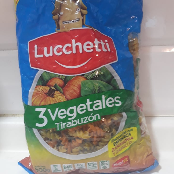 photo of Lucchetti Fideos Tirabuzón Tres Vegetales shared by @bariglesias on  26 Aug 2020 - review