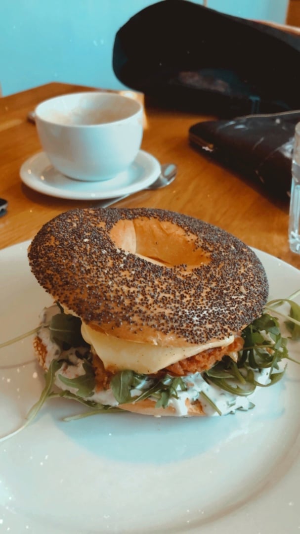 photo of Moment - Cafe & Bistro Seitan Bagel With Cheese And Jalapenos shared by @plantbaseddennie on  14 Apr 2020 - review