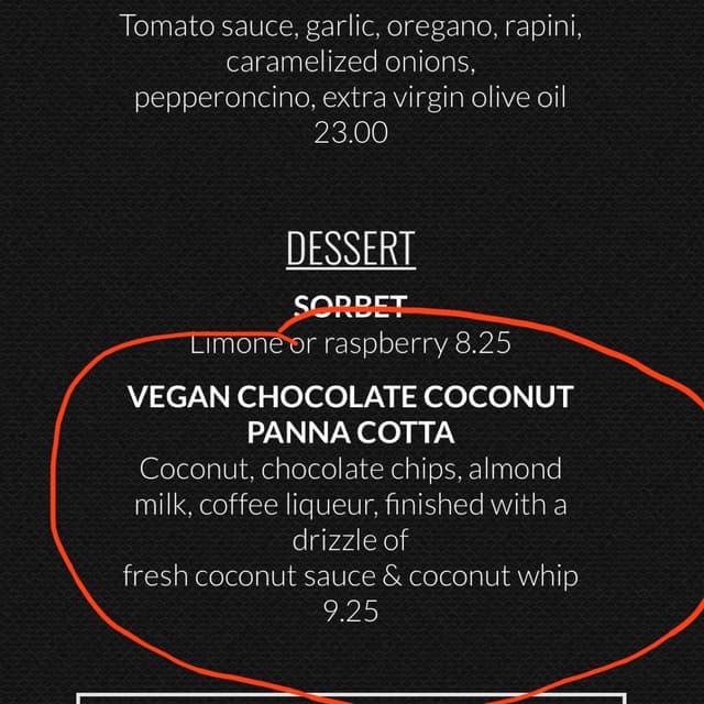 Photo of the dish “Vegan Chocolate Coconut Panna Cotta”