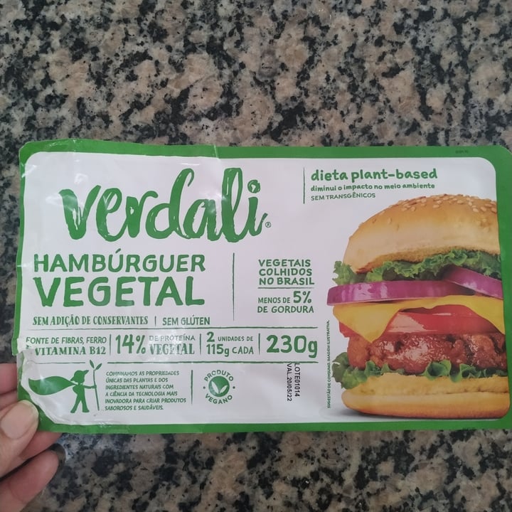 photo of Verdali Hambúrguer vegetal shared by @natymadu on  09 May 2022 - review