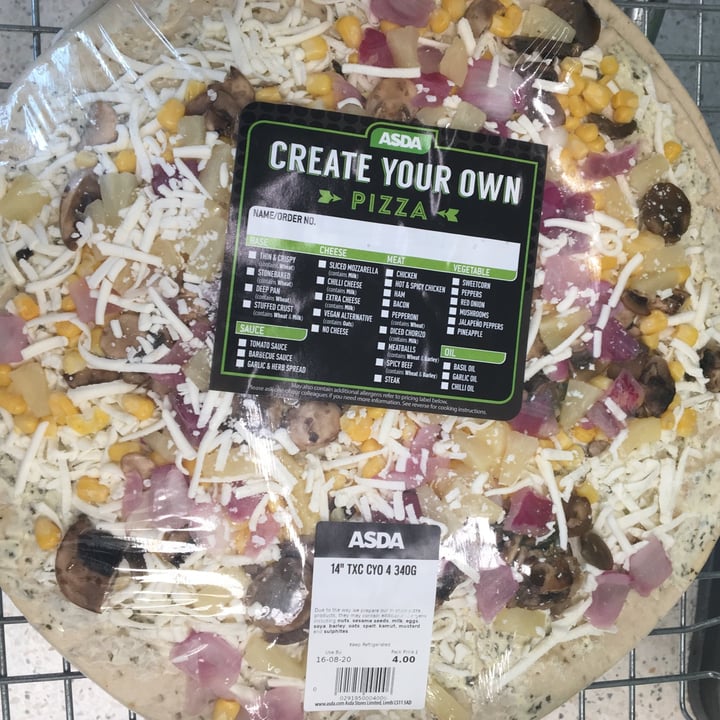 photo of ASDA Create Your Own Pizza shared by @veganphoebe on  02 Dec 2020 - review
