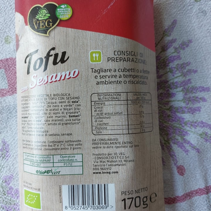photo of ioVEG Tofu con sesamo shared by @angyveggy on  26 Jun 2022 - review