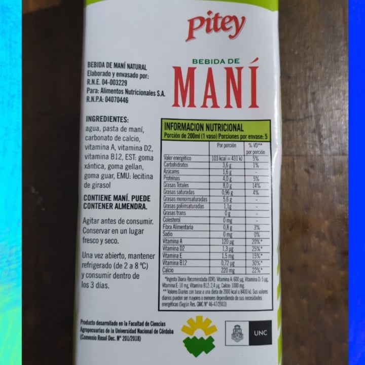 review photo of Pitey Bebida De Maní Natural shared by @agustina99 on 08 Dec 2020 - review