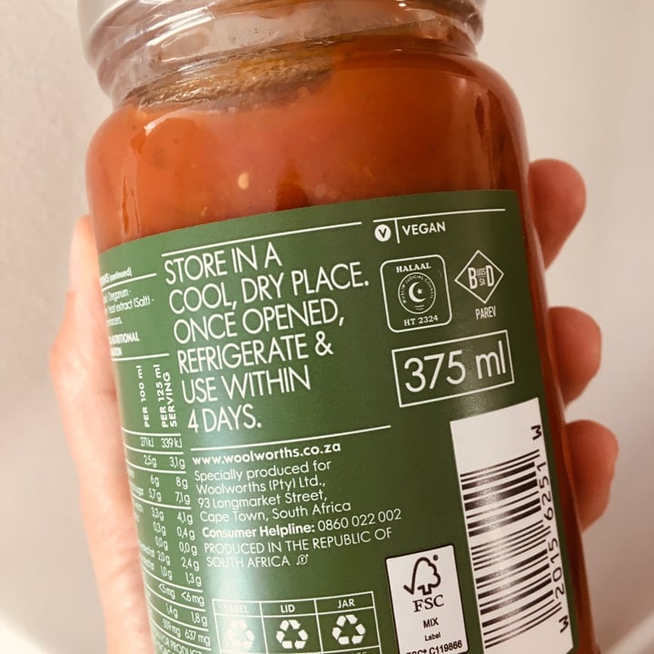photo of Woolworths Food Roasted vegetable pasta sauce shared by @taz on  13 Dec 2021 - review