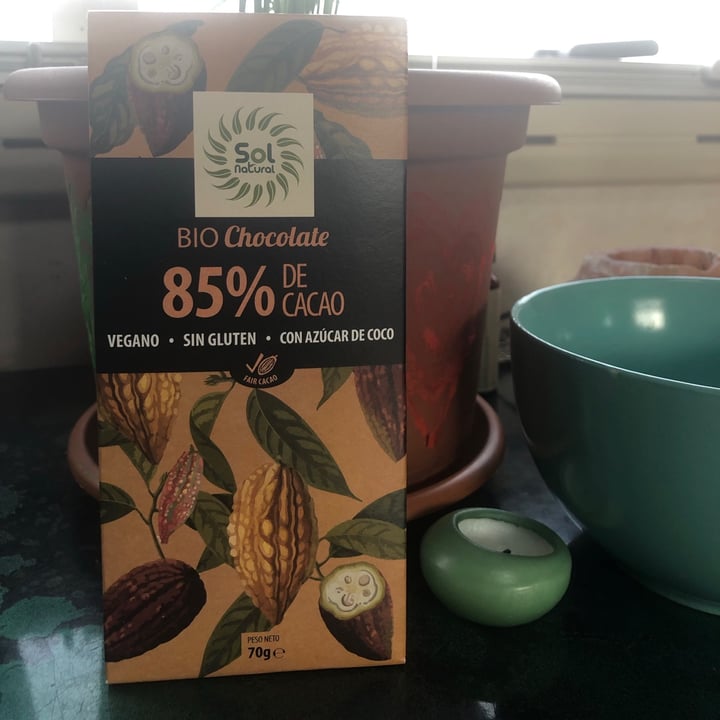 review photo of Sol Natural Bio Chocolate 85% Cacao shared by @veganslove on 02 Apr 2021 - review