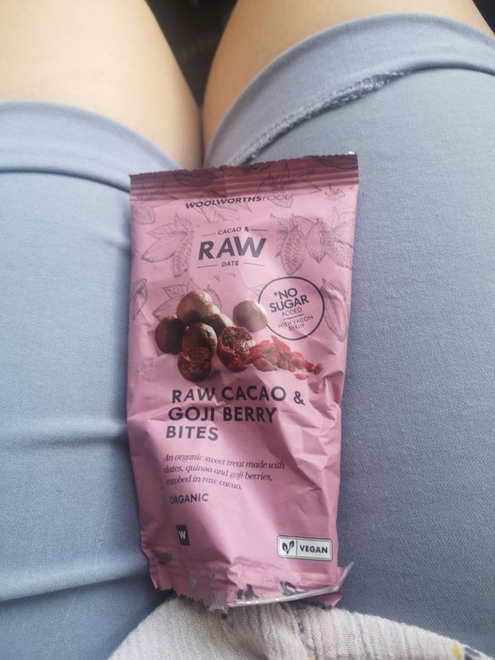 photo of Woolworths Food Raw Cacao & Goji Berry Bites shared by @janne on  01 Feb 2020 - review