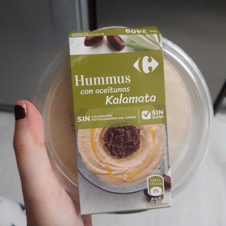 photo of Carrefour Hummus con aceitunas kalamata shared by @rebecadiaz on  13 Dec 2020 - review