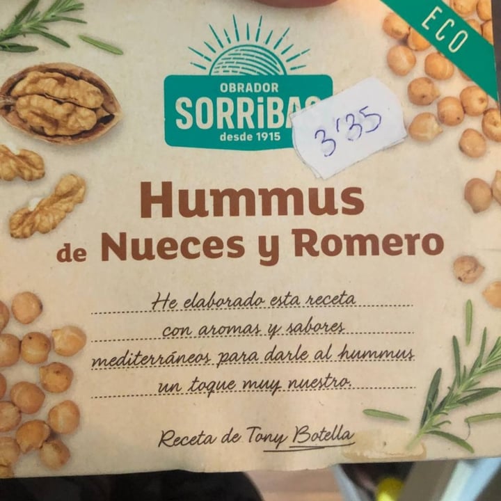 review photo of Sorribas Hummus con nueces y romero shared by @stefpapin on 18 Sep 2021 - review