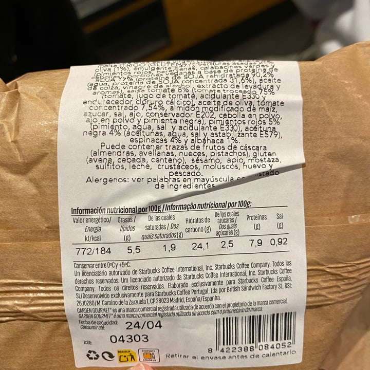 photo of Starbucks Focaccia provenzal shared by @carmengf27 on  21 Apr 2022 - review