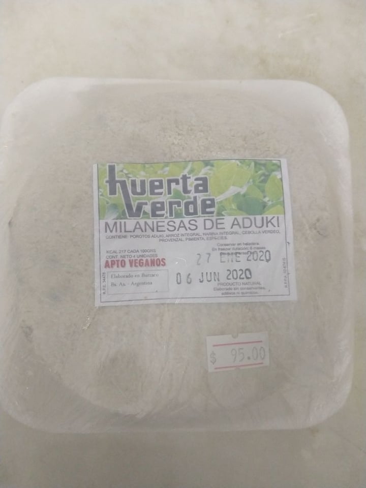photo of Huerta verde Milanesas De Porotos Aduki shared by @maroo8677 on  21 Jan 2020 - review