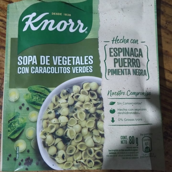 photo of Knorr Sopa de vegetales con Caracolitos verdes shared by @jennilaurencio on  06 Jun 2022 - review