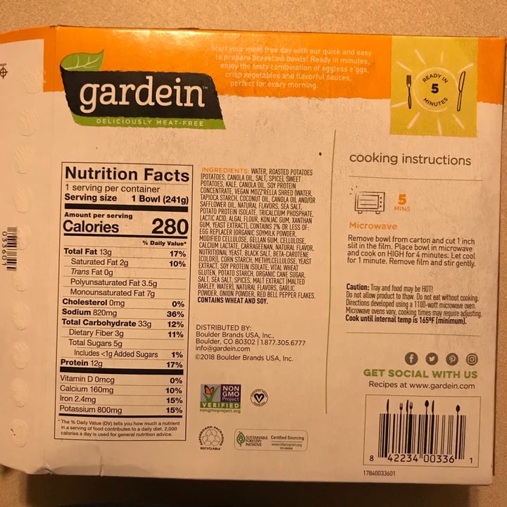 photo of Gardein Saus’age, Potato & Kale Breakfast Bowl shared by @curvycarbivore on  02 Jun 2020 - review