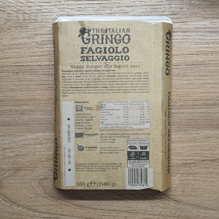 photo of The Italian Gringo Fagiolo selvaggio shared by @airaligoesveg on  22 Apr 2022 - review