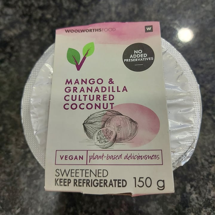 photo of Woolworths Food Mango and granadilla cultured coconut yoghurt shared by @kerrh on  13 Sep 2021 - review