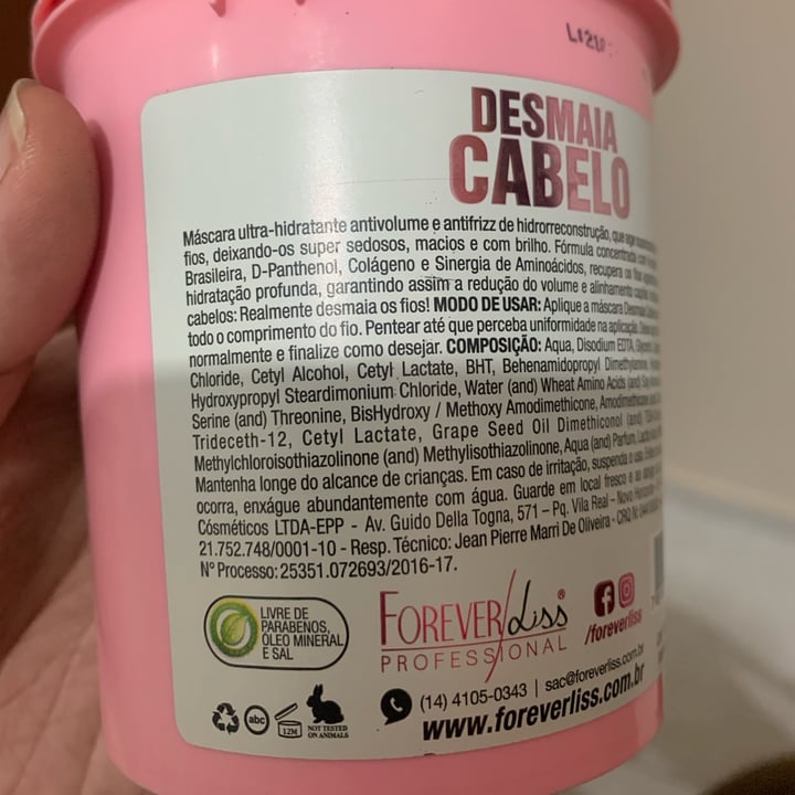 photo of Forever liss Máscara Desmaia Cabelo shared by @cinthi4 on  10 May 2022 - review