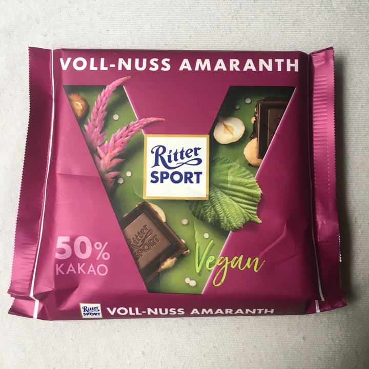photo of Ritter Sport Voll-Nuss Amaranth shared by @veganpassion on  02 Oct 2021 - review