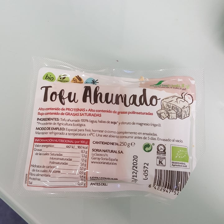 photo of Soria Natural Tofu Ahumado shared by @lauracespedes on  16 Sep 2020 - review