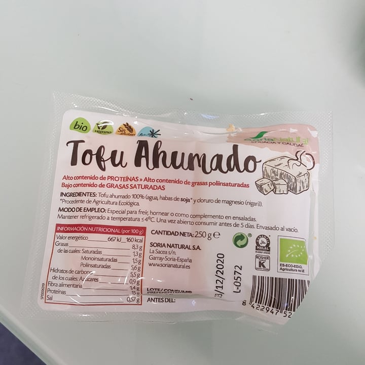 review photo of Soria Natural Tofu Ahumado shared by @lauracespedes on 16 Sep 2020 - review