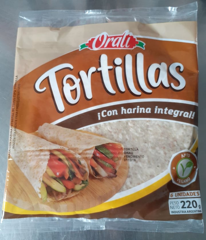 photo of Orali Tortillas con Harina Integral shared by @vanevegan on  22 Dec 2019 - review