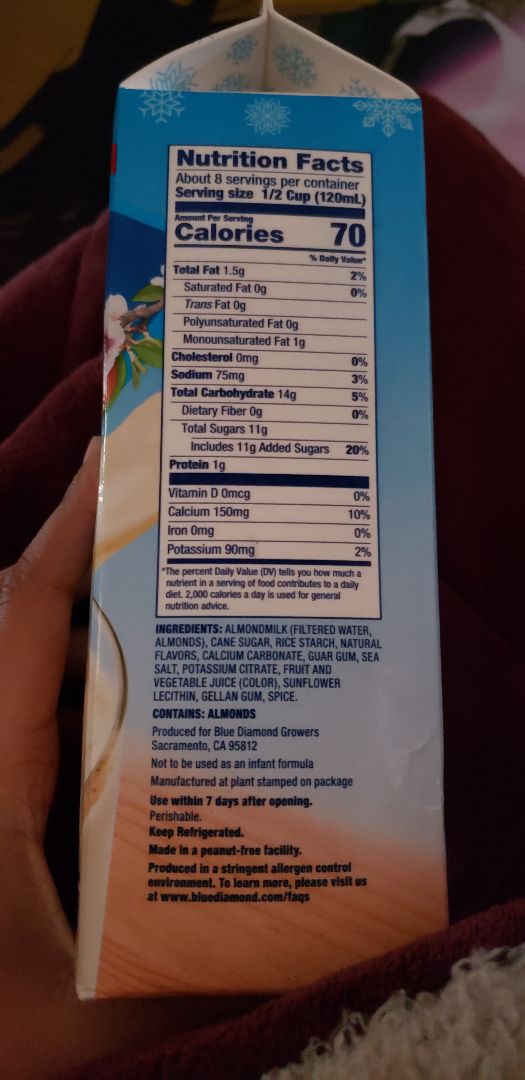 review photo of Blue Diamond Almondmilk Nog shared by @ellainchanted on 21 Nov 2019 - review