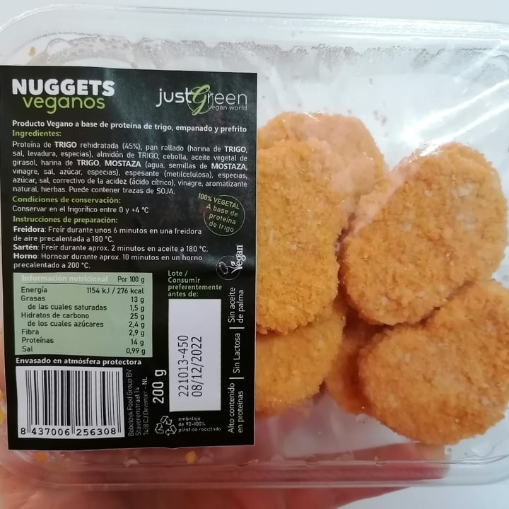 photo of JustGreen vegan nuggets shared by @val59 on  24 Nov 2022 - review