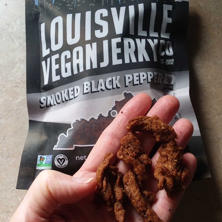 photo of  Louisville Vegan Jerky Co. Louisville Vegan Jerky Co Smoked Black Pepper shared by @pattymvegan on  30 Nov 2021 - review