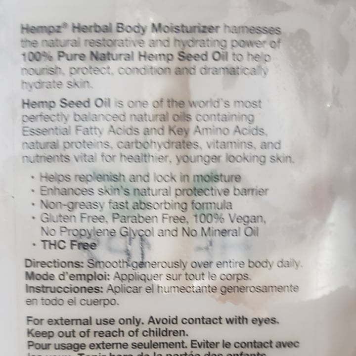 photo of Hempz Original Herbal Body Moisturizer shared by @cchipley on  29 Jun 2021 - review
