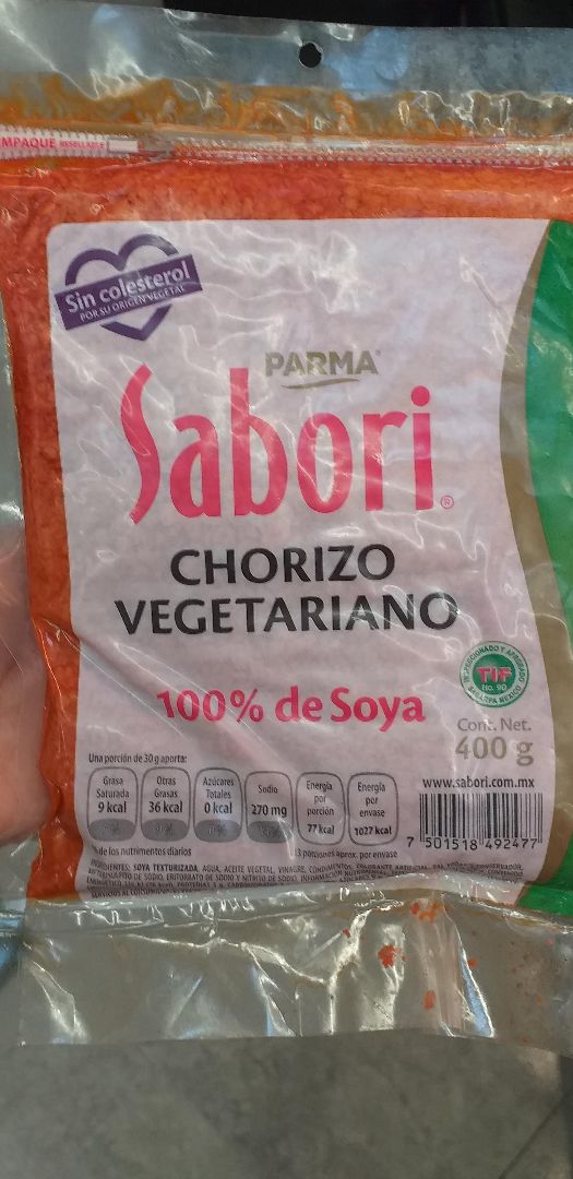 photo of Sabori Chorizo Vegetariano shared by @areliruiz on  29 Mar 2020 - review