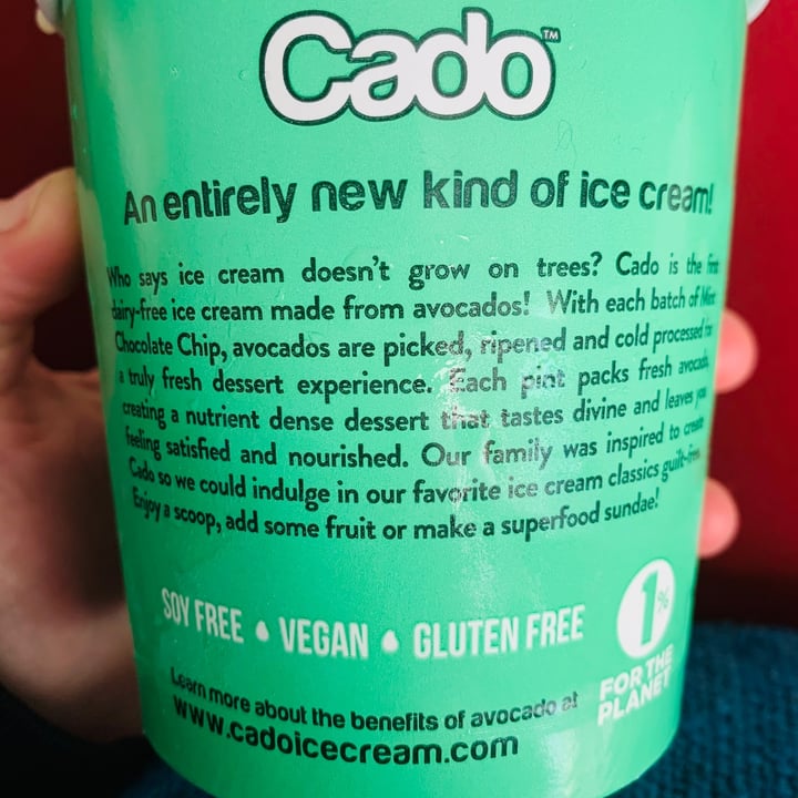 photo of Cado Avocado Ice Cream Avocado frozen dessert, mint chocolate chip shared by @iamgodschild on  05 Nov 2021 - review