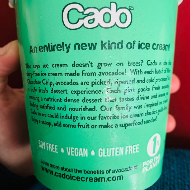 review photo of Cado Avocado Ice Cream Avocado frozen dessert, mint chocolate chip shared by @iamgodschild on 05 Nov 2021 - review
