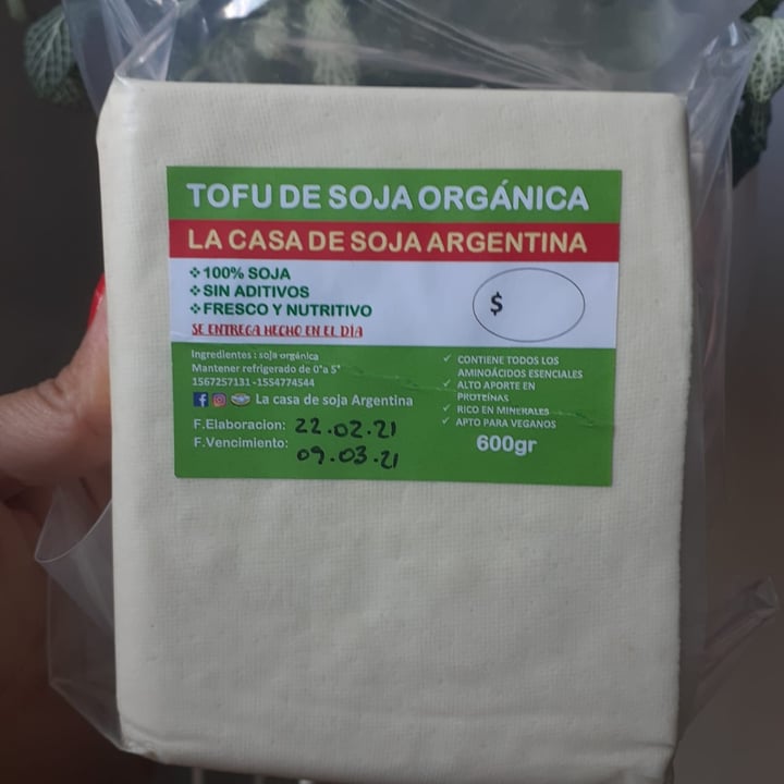 photo of La casa de la soja argentina Tofu Orgánico shared by @veganargentin on  26 Feb 2021 - review