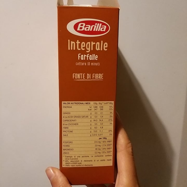 photo of Barilla Farfalle integrali shared by @alvi2957 on  30 Sep 2022 - review