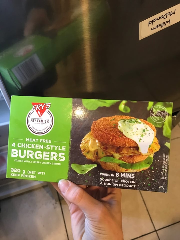 photo of Fry's Family Food Chicken-Style Burgers shared by @kayjane16 on  26 Mar 2020 - review