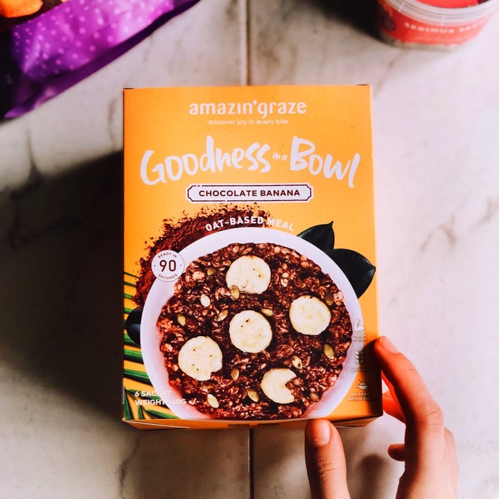 photo of Amazin' graze Chocolate Banana Goodness In A Bowl shared by @consciouscookieee on  13 Oct 2020 - review