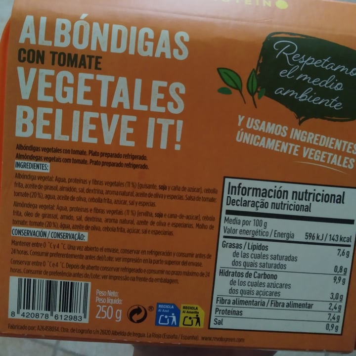 photo of Revolu Green Albóndigas Con Tomate shared by @trizia84 on  14 Jan 2023 - review