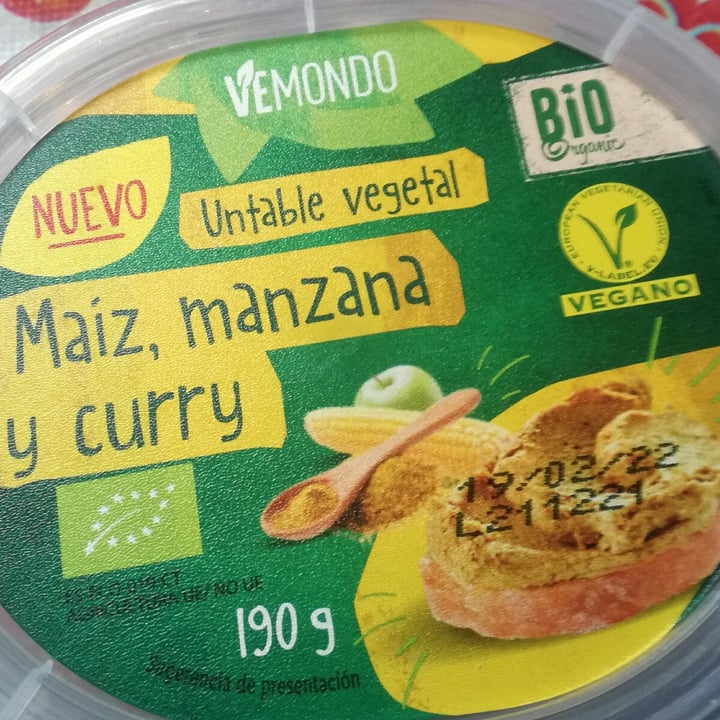 review photo of Vemondo Hummus maíz, manzana y curri shared by @correlolacorre on 23 Jan 2022 - review