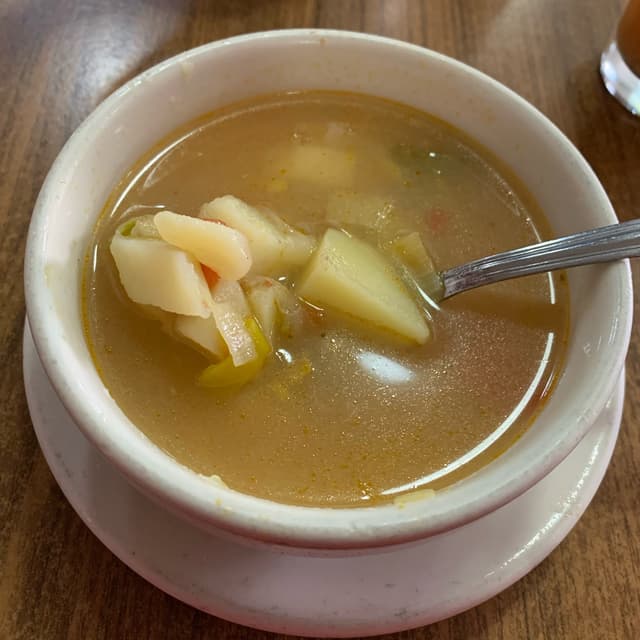 Photo of the dish “Sopa de poro y papa”