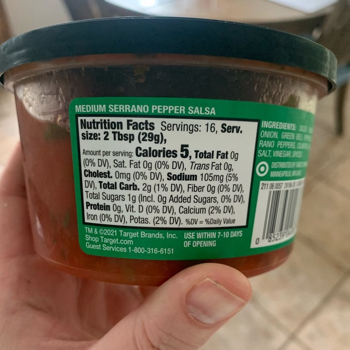 photo of Good & Gather Serrano Pepper Salsa shared by @nikkidavisarmstrong on  27 May 2022 - review