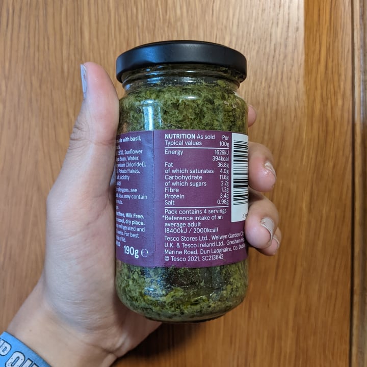 photo of Tesco Free From Green pesto shared by @katchan on  30 Aug 2022 - review