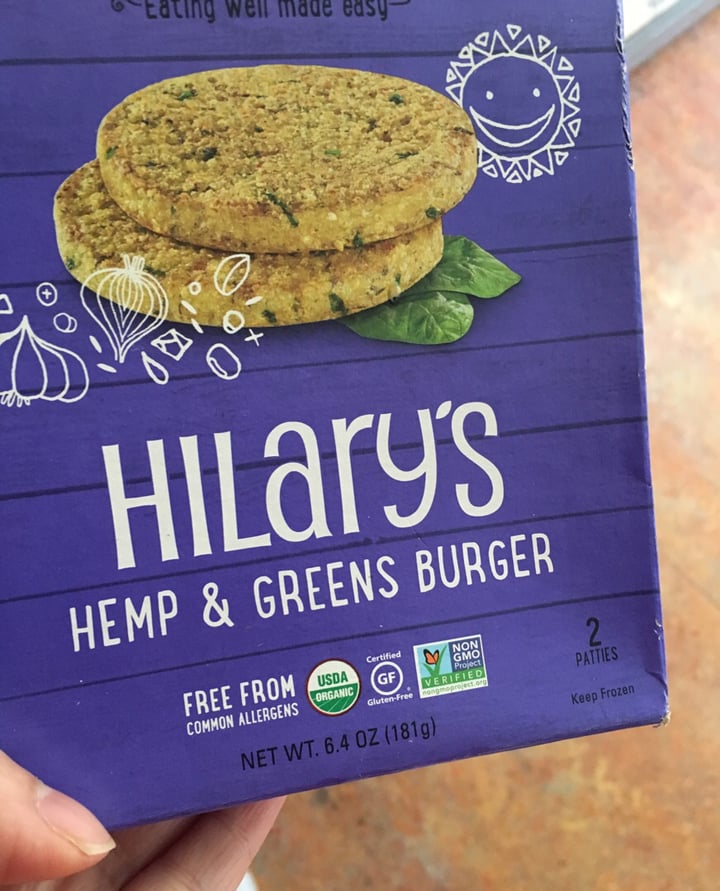 photo of Hilary's Hemp & Greens Veggie Burger shared by @veghui on  17 Feb 2019 - review