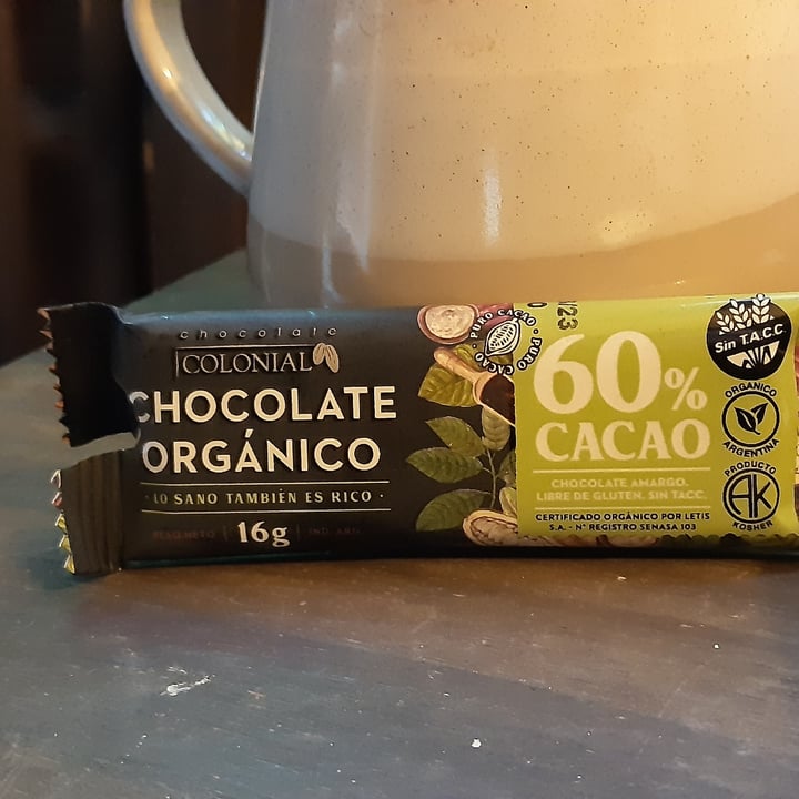 review photo of Chocolate Colonial Chocolate Orgánico 60% shared by @anana on 25 Sep 2022 - review